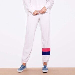 New Anthropologie Sundry Block Stripes Basic Bone Jogger Sweatpants NWT 1/Small